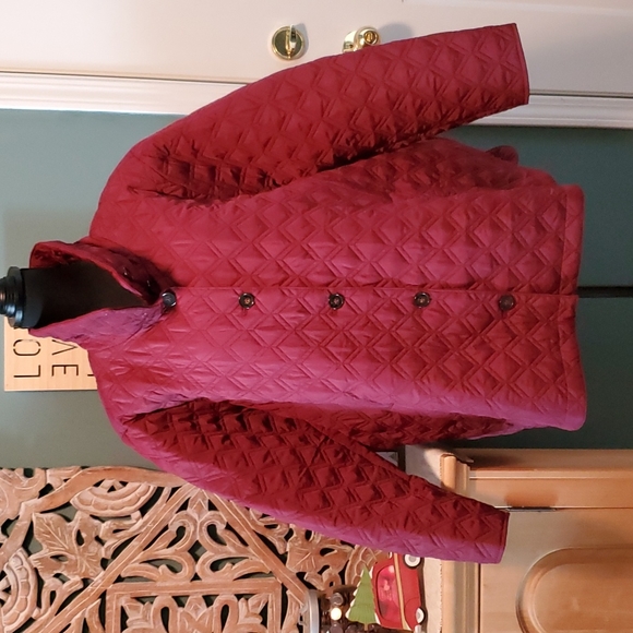 Lands' End Jackets & Blazers - Lands End Insulated Packable Quilted Barn Jacket,  Rich Burgundy - 3x